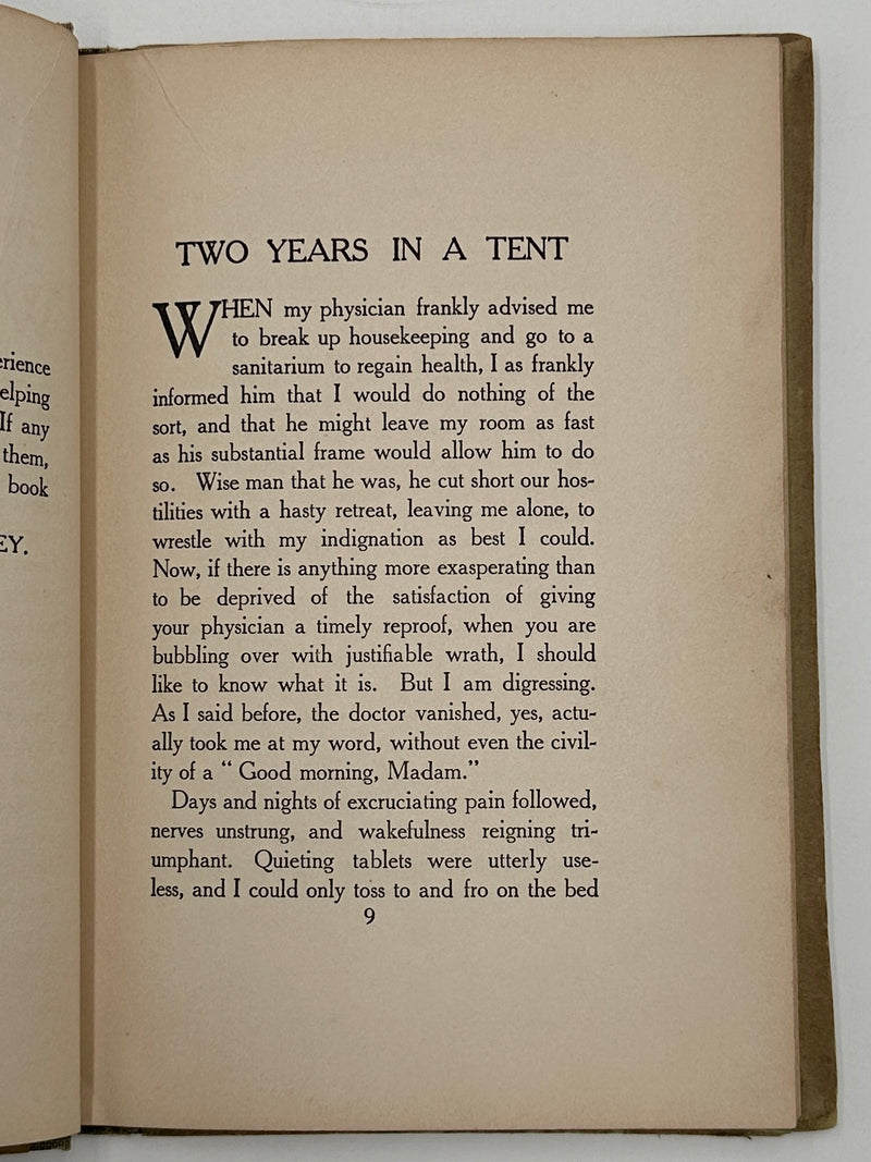 Two Years in a Tent by Faith Whitney - 1910 - Emmanuel Movement West Coast Collection