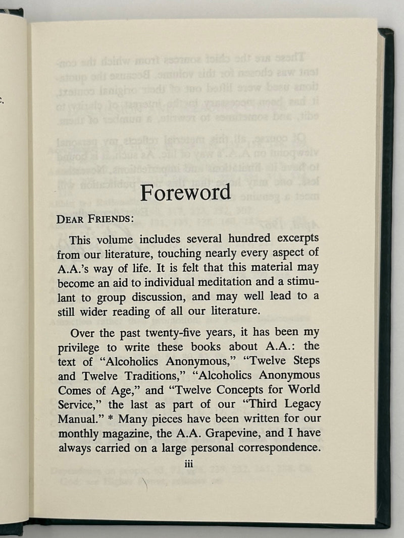 The AA Way of Life: As Bill Sees It - 6th Printing from 1975