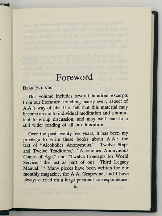 The AA Way of Life: As Bill Sees It - 6th Printing from 1975