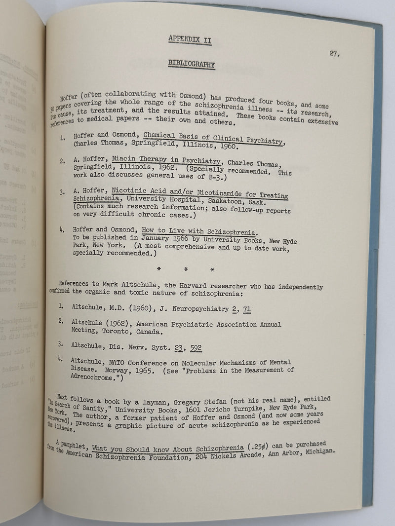 The Vitamin B-3 Therapy Communications - Signed by Bill W. & Dr. Abram Hoffer
