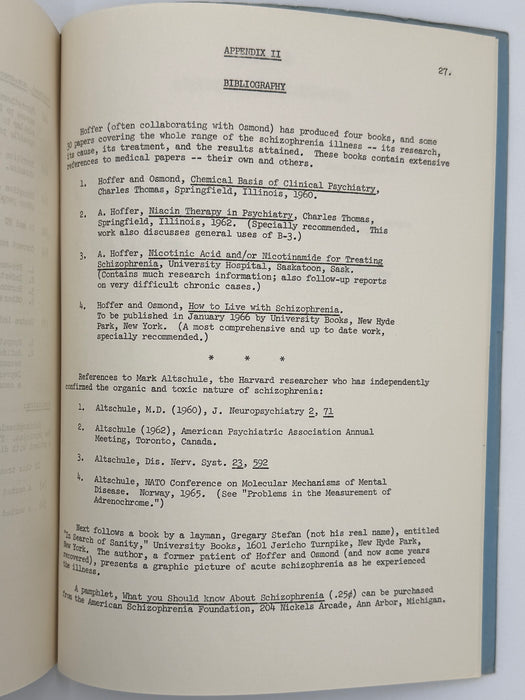 The Vitamin B-3 Therapy Communications - Signed by Bill W. & Dr. Abram Hoffer