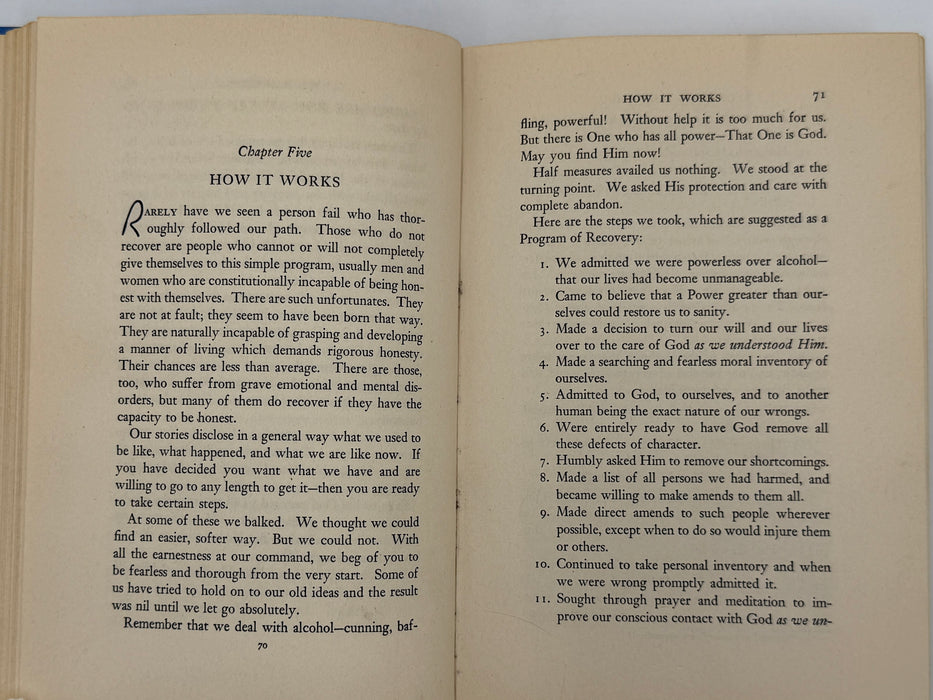 Alcoholics Anonymous — First Edition, Third Printing (June 1942) - Light Blue Cloth Variant With Original Dust Jacket