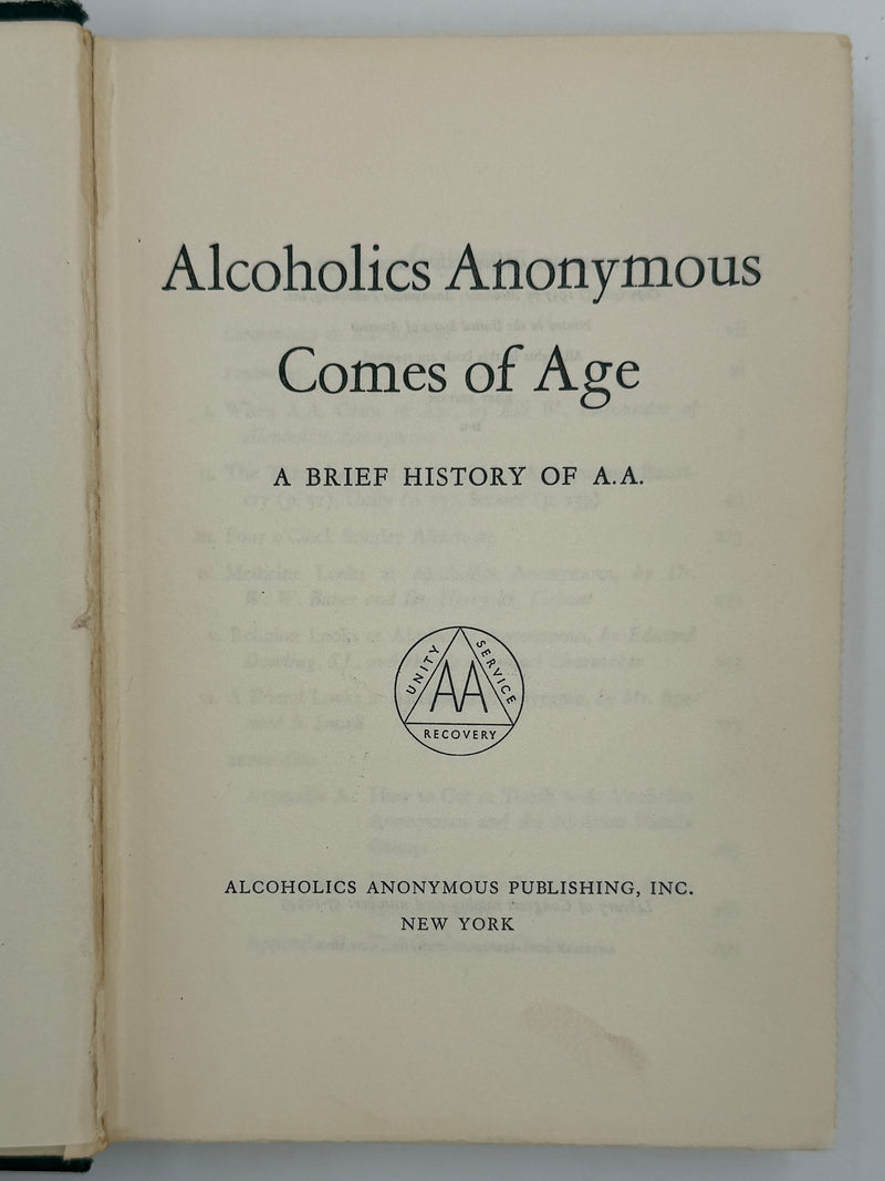 Alcoholics Anonymous Comes Of Age - First Printing from 1957