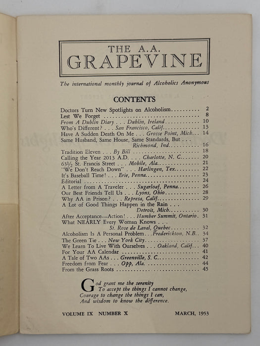 AA Grapevine from March 1953