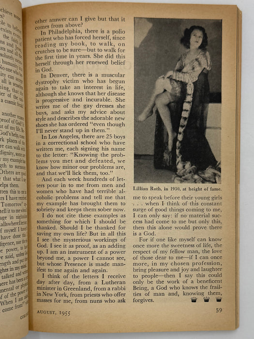 Coronet August 1955 - I Can Prove There Is A God by Lillian Roth