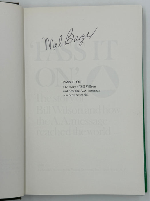 Signed by Mel B - Pass It On - 1984 First Printing