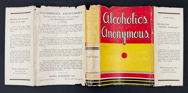 Alcoholics Anonymous — First Edition, Twelfth Printing (October 1948) with Original Dust Jacket