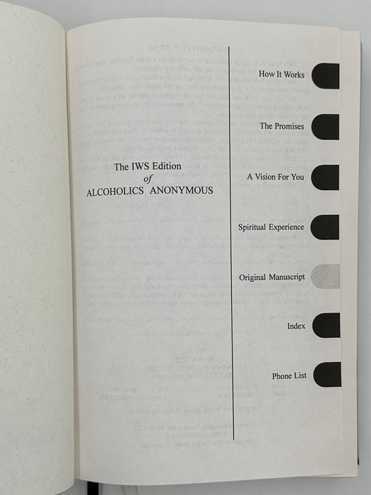 The IWS Study Edition Alcoholics Anonymous Big Book - Founders Day 1995