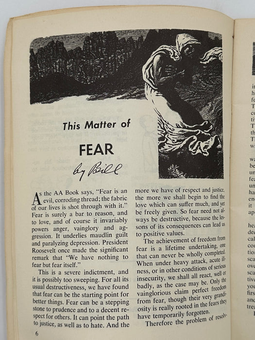 AA Grapevine from January 1962 - This Matter of Fear by Bill