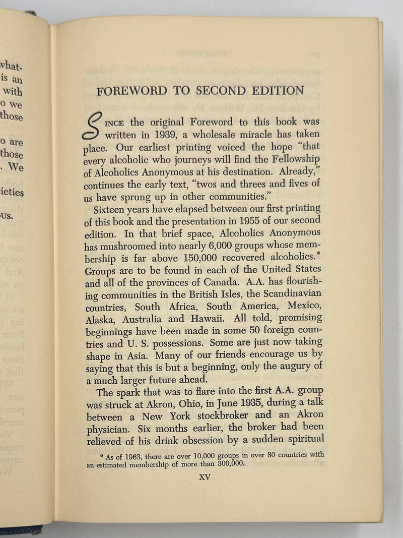 Alcoholics Anonymous — Second Edition, Sixth Printing (1963) — Reproduction Dust Jacket