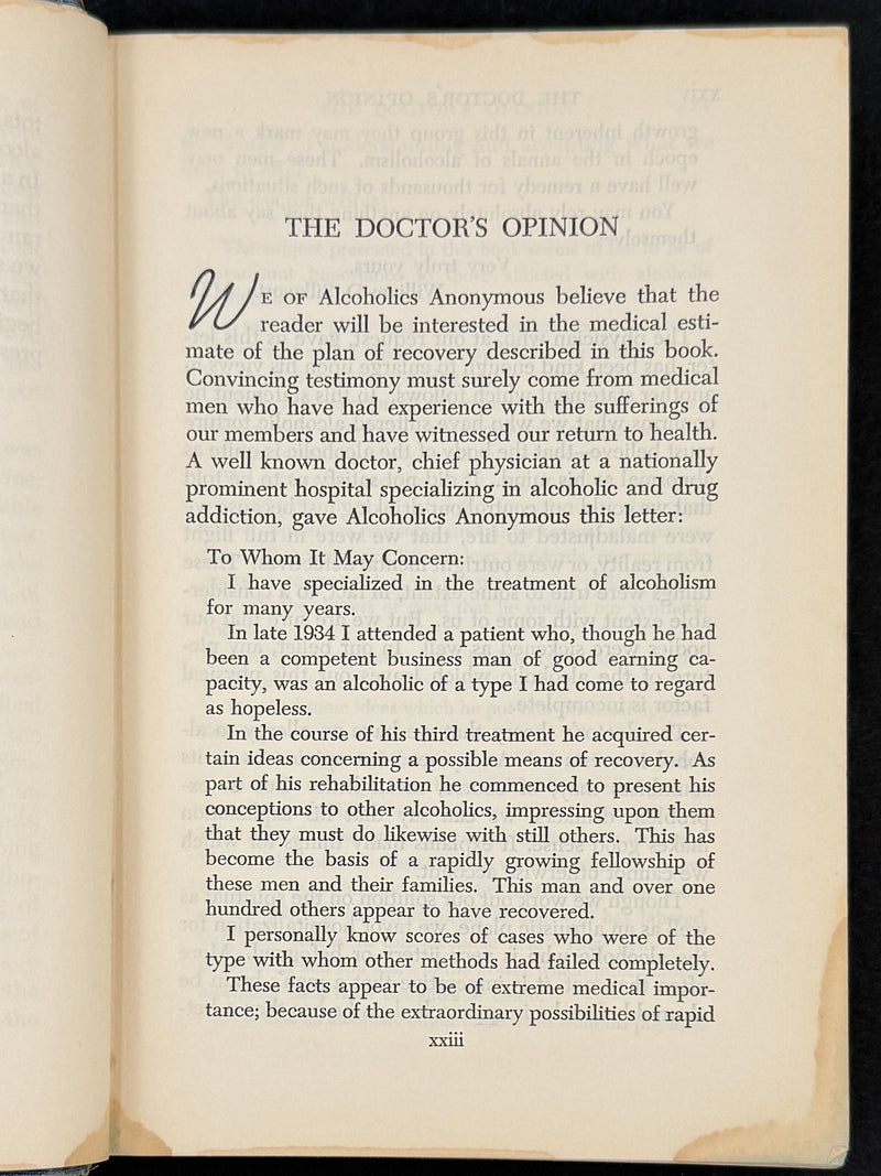 Alcoholics Anonymous Big Book — Second Edition First Printing 1955 — Inscribed by Bill W. to Sacramento Group #3 — Jim Masterson Provenance