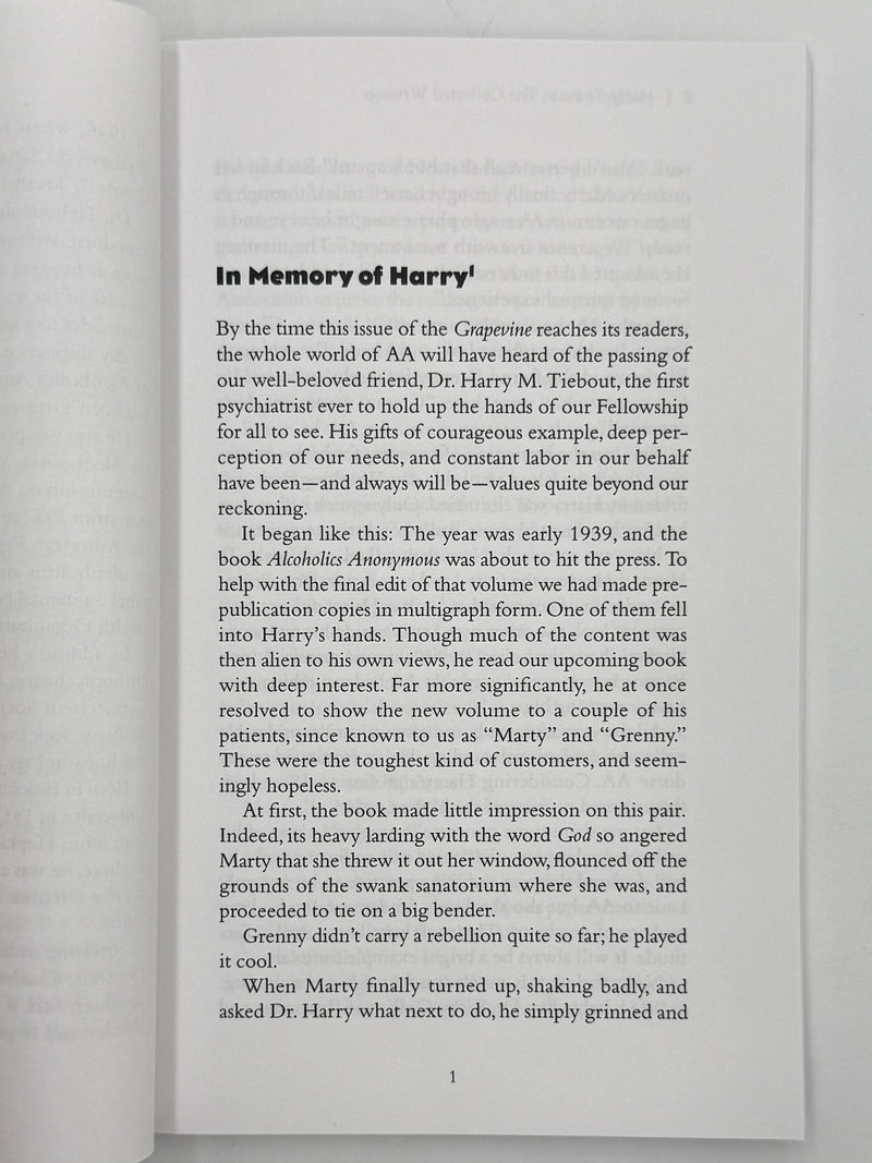 Harry Tiebout - The Collected Writings
