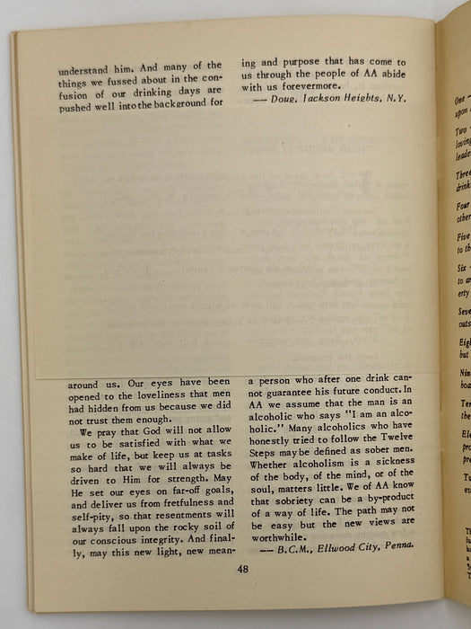 AA Grapevine from May 1952 - Tradition Two by Bill