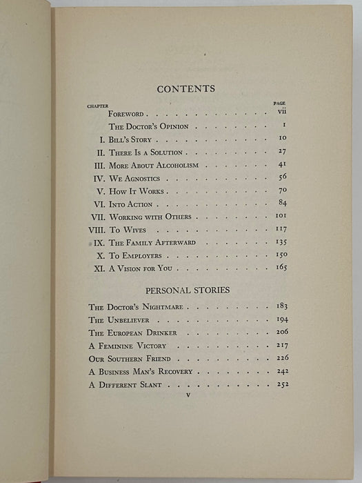 Alcoholics Anonymous First Edition First Printing from 1939 with the Original Dust Jacket Recovery Collectibles