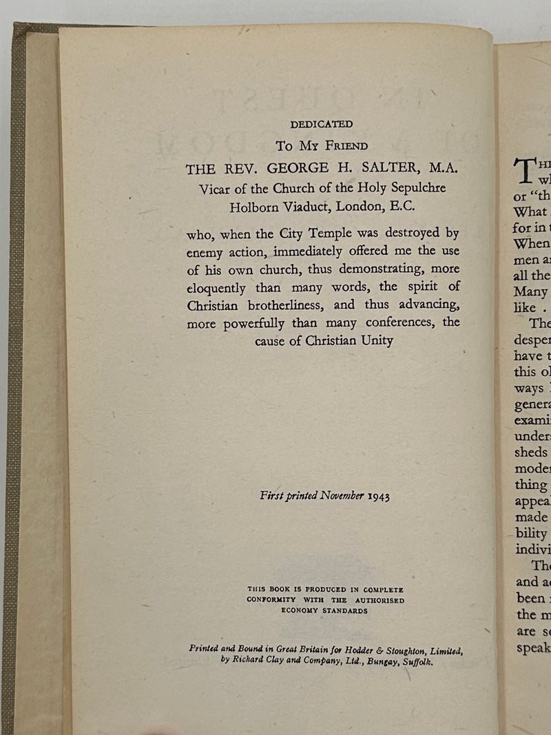 In Quest of a Kingdom by Leslie D. Weatherhead - 1943