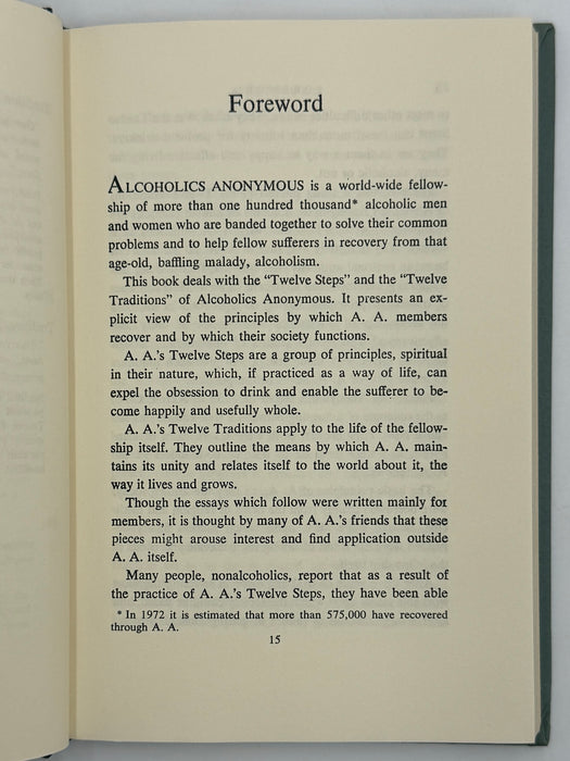 Alcoholics Anonymous Twelve Steps And Twelve Traditions - 11th Printing from 1972