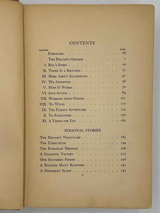 Alcoholics Anonymous First Edition First Printing from 1939