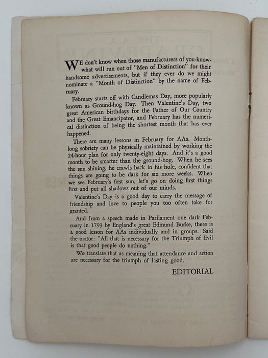 AA Grapevine from February 1953 - Clancy I. Article