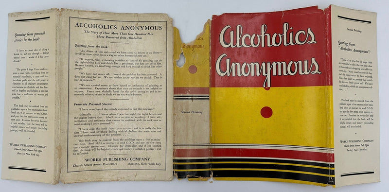 Alcoholics Anonymous — First Edition, Second Printing (March 1941) - Extremely Rare Red Cloth Variant With Original Dust Jacket
