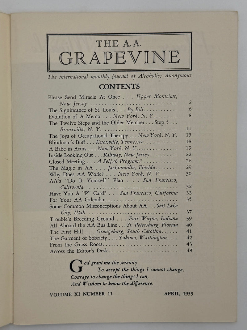 AA Grapevine from April 1955 Recovery Collectibles