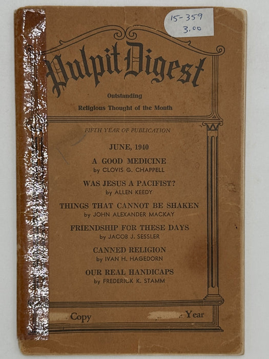 The Pulpit Digest from June 1940 includes Alcoholics Anonymous book advertisement