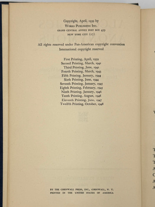Alcoholics Anonymous First Edition 12th Printing from 1948 - ODJ