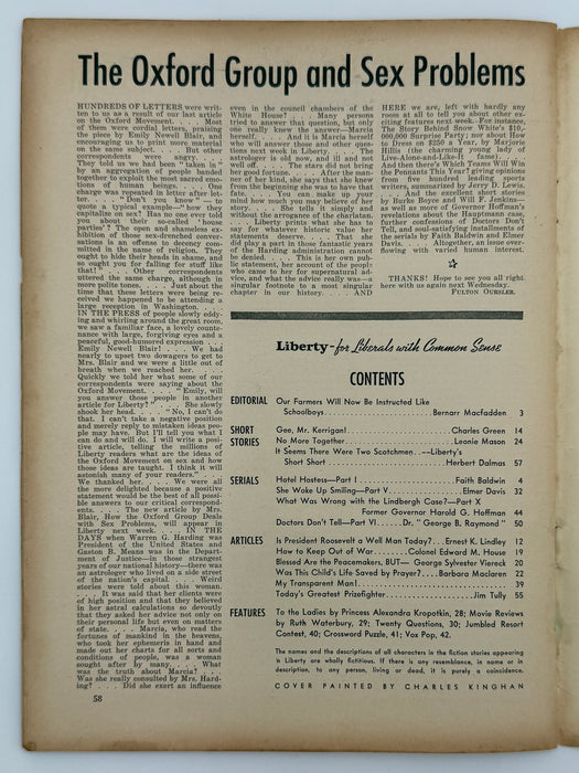 Liberty Magazine from April 1938 - Oxford Group and Sex Problems