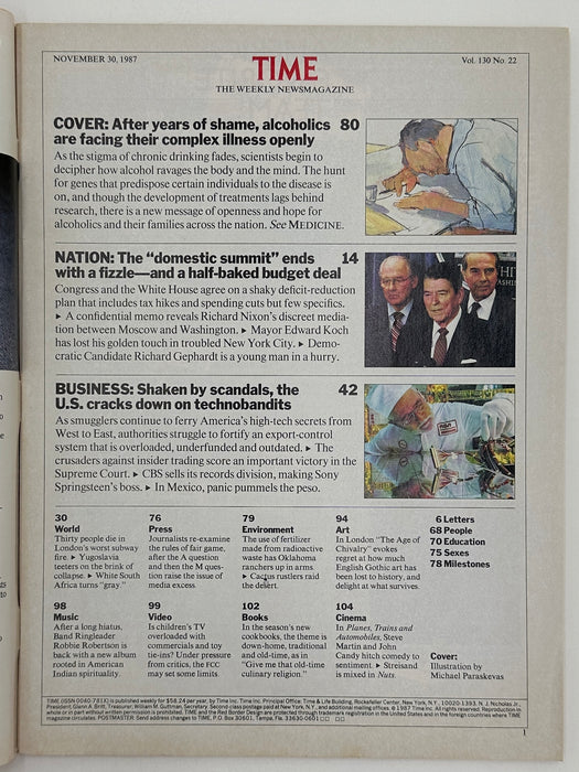 Time Magazine from November 1987 - Out in the Open