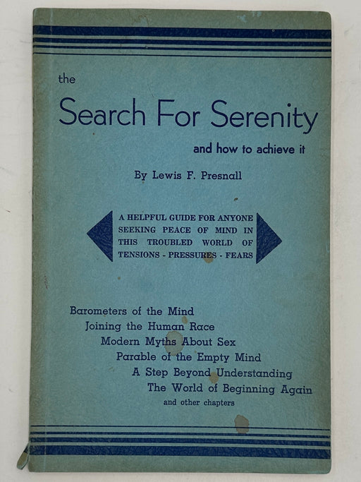 The Search for Serenity by Lewis Presnall- 1959 Recovery Collectibles