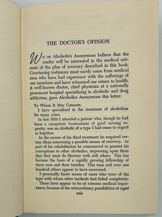 Alcoholics Anonymous Second Edition 9th Printing with ODJ