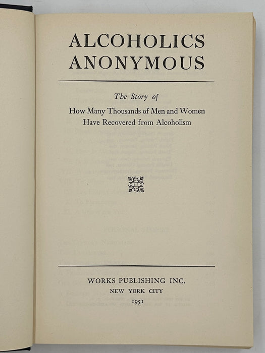 Alcoholics Anonymous First Edition 14th Printing from 1951 - ODJ