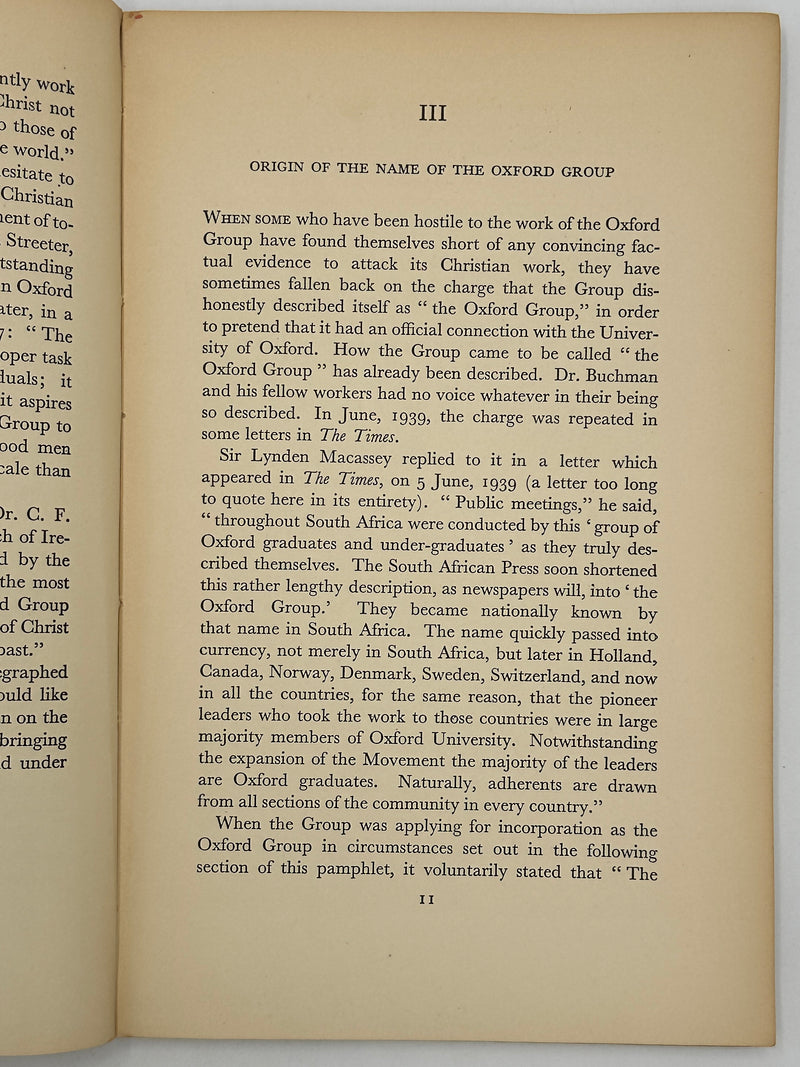 The Oxford Group and it’s Work of Moral Re-Armament - May 1954 West Coast Collection