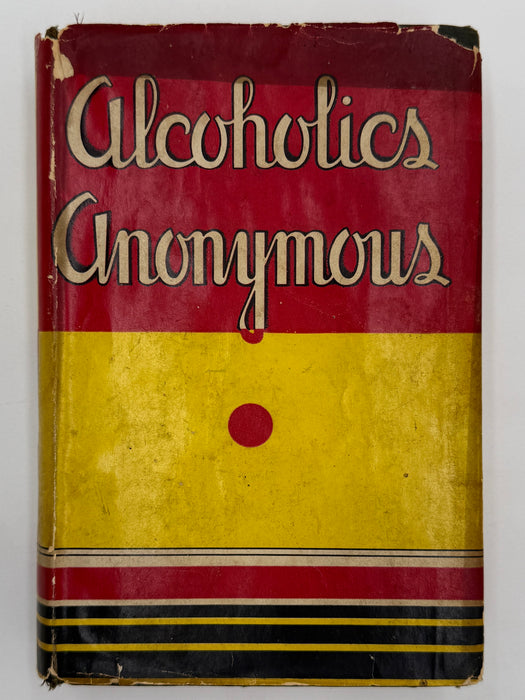 Alcoholics Anonymous Big Book First Edition 4th Printing from 1943 - Green Cover - Original dust jacket