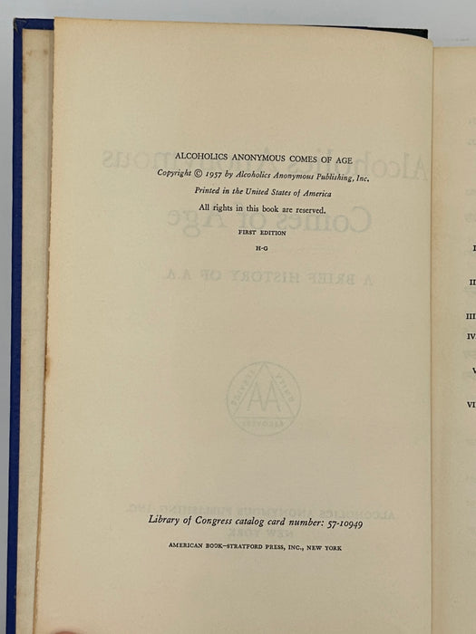 Alcoholics Anonymous Comes Of Age - First Printing from 1957