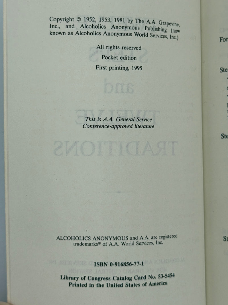 Pocket Edition AA Big Book and Twelve and Twelve - First Printings