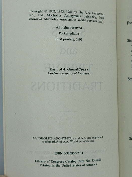 Pocket Edition AA Big Book and Twelve and Twelve - First Printings