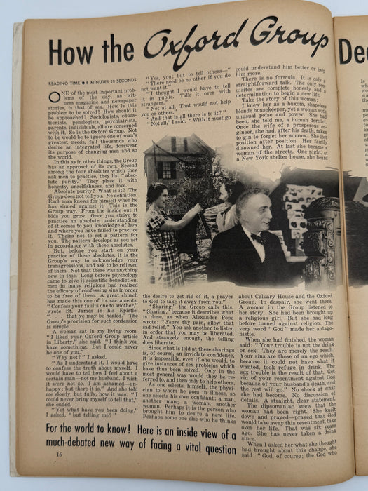 Liberty Magazine from April 1938 - How the Oxford Group Deals with Sex Problems