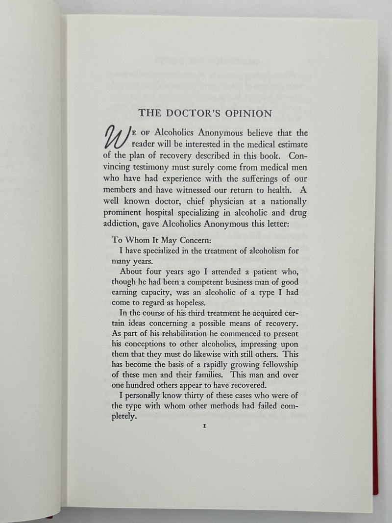 Alcoholics Anonymous First Edition Reprint by CTM - 1992