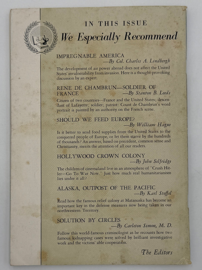 Scribner’s Commentator January 1941 - Featuring “Alcoholics Anonymous” by Theodore English