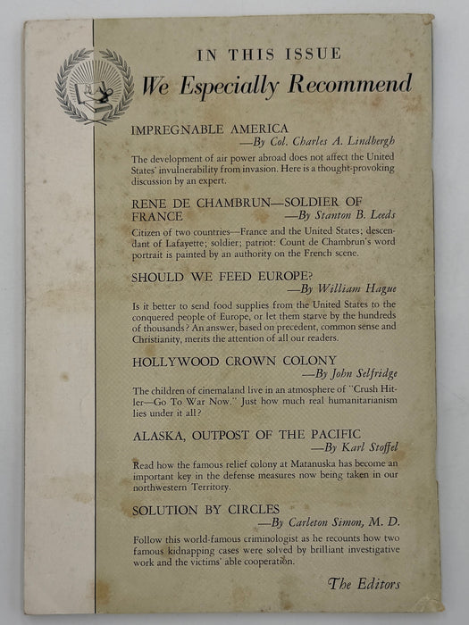 Scribner’s Commentator January 1941 - Featuring “Alcoholics Anonymous” by Theodore English