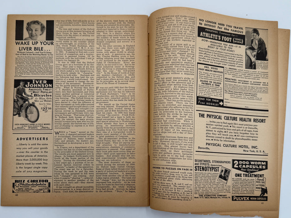 Liberty Magazine from May 1937 - Will Oxford Religious Drive get into Politics?