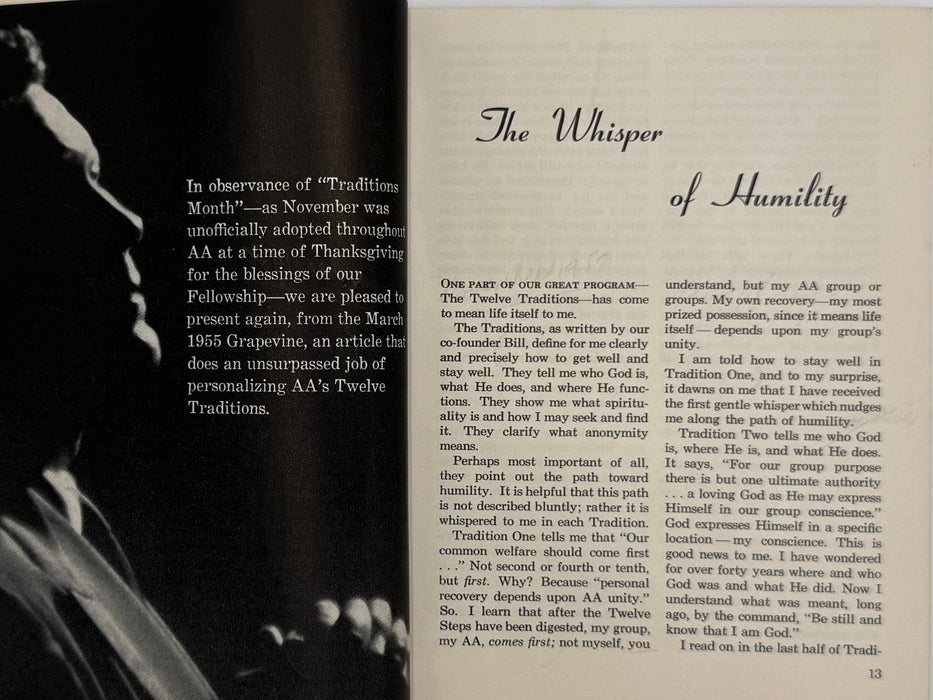 AA Grapevine from November 1957 - Traditions Month Recovery Collectibles