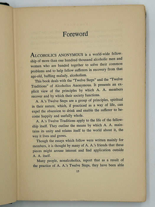 Alcoholics Anonymous Twelve Steps and Twelve Traditions - First Printing from 1953 - ODJ