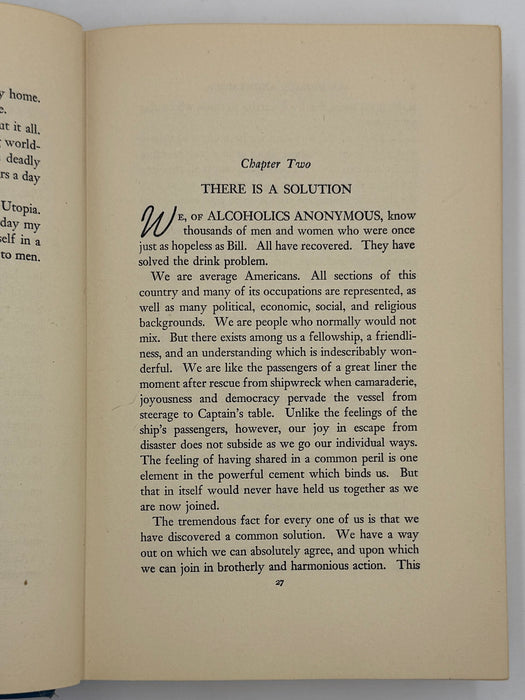 Alcoholics Anonymous First Edition 5th Printing from 1944 - ODJ -  Baby Blue