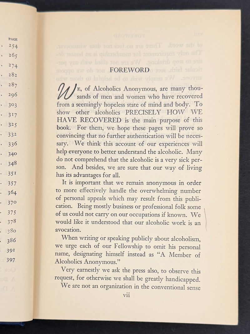 Alcoholics Anonymous Big Book — First Edition, Fifteenth Printing — January 1954 — Original Dust Jacket