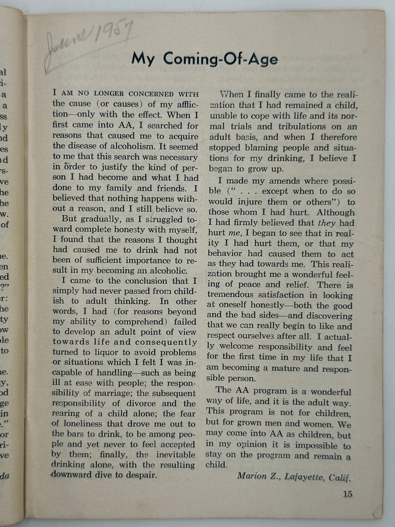 AA Grapevine from June 1957