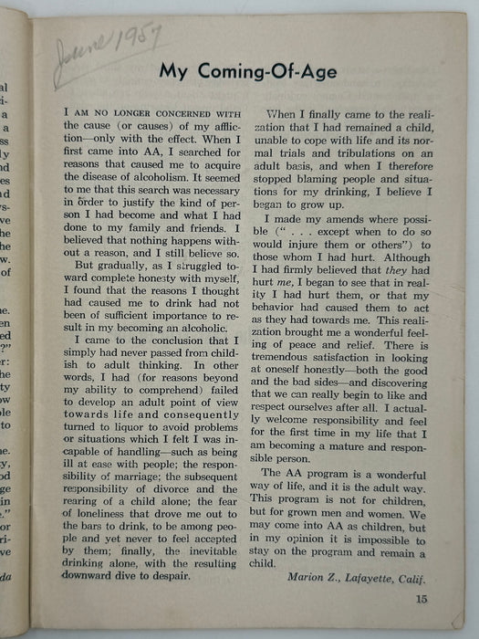 AA Grapevine from June 1957