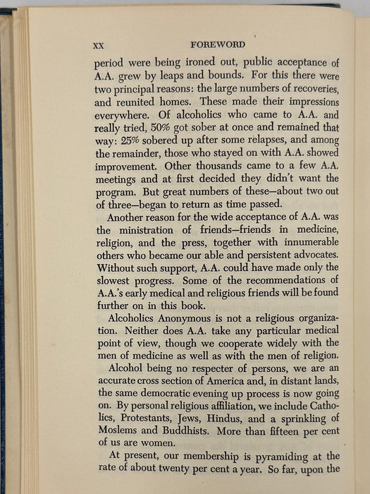 Alcoholics Anonymous Second Edition 3rd Printing with RDJ