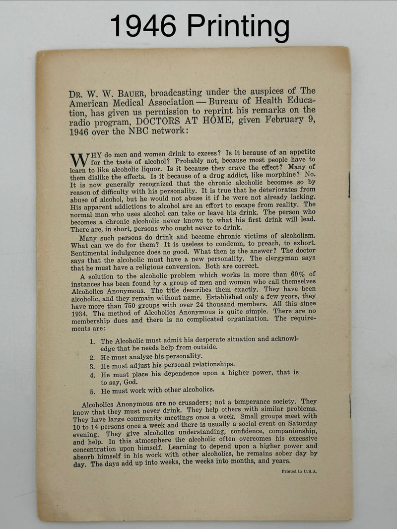 Medicine Looks at Alcoholics Anonymous — 4-Pamphlet Edition Set (1944 / 1946 / 1949 / 1953)