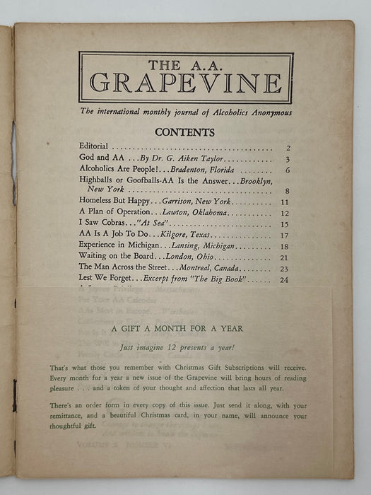 AA Grapevine from November 1953 - God and AA